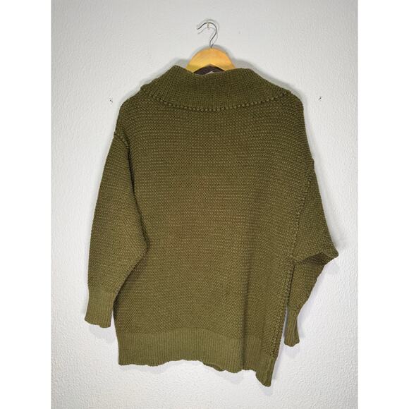 Free People Sweater Knit Cozy Mock Neck Army Green Womens XS - Picture 5 of 10